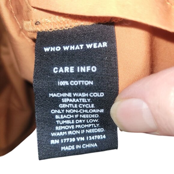 Who What Wear Womens Button-Down Short‎ Sleeve Blouse L Rust Orange 100% Cotton - Picture 6 of 8